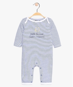 GEMO Pyjama bébé garçon sans pieds en coton bio Bleu