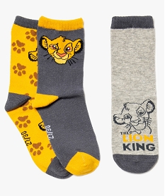 chaussettes garcon tige haute (lot de 3) - le roi lion gris9294901_1