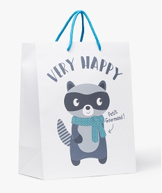 GEMO Pochette cadeau bébé avec motif raton-laveur Gris