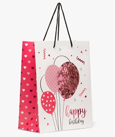 GEMO Sac cadeau fille pour anniversaire avec confettis pailletés Multicolore