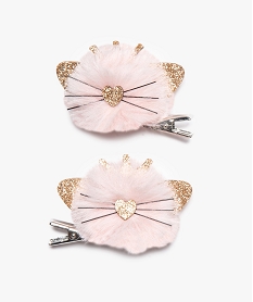 GEMO Barrettes fille  motif chat (lot de 2) Rose