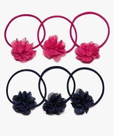 GEMO Elastiques cheveux fille avec fleurs en tissu Multicolore