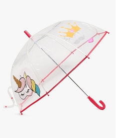 GEMO Parapluie fille transparent à motifs multicolores Multicolore