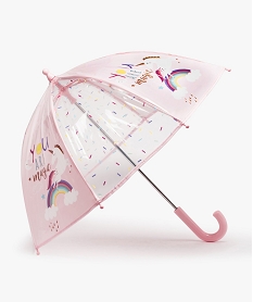 GEMO Parapluie fille transparent à motif licorne Rose