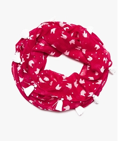 foulard snood fille avec motifs licornes et pompons rose foulards echarpes et gants9304801_1