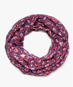 foulard snood fille imprime avec etoiles pailletees rose foulards echarpes et gants9305301_1