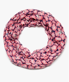 foulard snood fille imprime avec etoiles pailletees bleu9305401_1