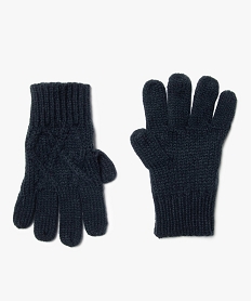 GEMO Gants garçons unis en maille torsadée Bleu