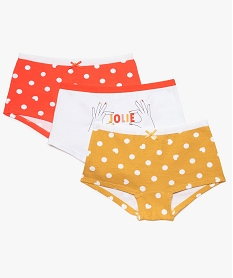 boxer fille avec pois et inscriptions (lot de 3) multicolore9317701_1