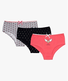 GEMO Shorty fille en coton stretch avec motifs (lot de 3) Multicolore