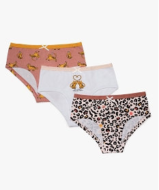 GEMO Shorty fille en coton à motifs animaliers (lot de 3) Multicolore