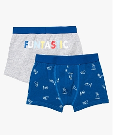 boxer garcon en coton stretch a motifs colores (lot de 2) multicolore pyjamas9319801_1