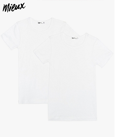 GEMO Tee-shirt garçon à manches courtes en coton bio (lot de 2) Blanc