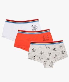 GEMO Boxer fille avec taille élastiquée à rayures muticolores (lot de 3) Multicolore