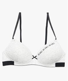 GEMO Soutien-gorge fille à bonnets paddés et petit motif poitrine Imprimé