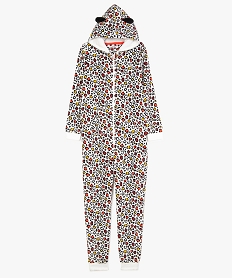 GEMO Combinaison pyjama fille en polaire à imprimé léopard Multicolore