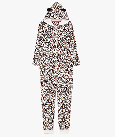 GEMO Combinaison pyjama fille en polaire à imprimé léopard Multicolore
