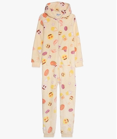 GEMO Combinaison pyjama fille en polaire à imprimé emojis Imprimé