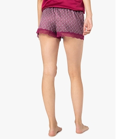short femme satine a bords en dentelle imprime9329901_3