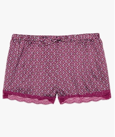 short femme satine a bords en dentelle imprime bas de pyjama9329901_4