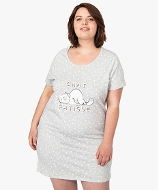 GEMO Chemise de nuit à manches courtes avec motifs femme grande taille Imprimé