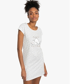 GEMO Chemise de nuit femme en jersey de coton imprimé Imprimé