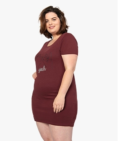 GEMO Chemise de nuit à manches courtes avec motifs femme grande taille Violet