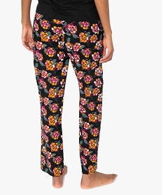 pantalon de pyjama femme droit et fluide a motifs imprime bas de pyjama9333501_3