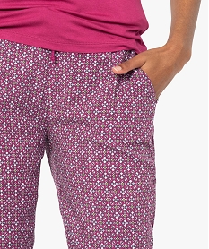 pantalon de pyjama femme droit et fluide a motifs imprime9333601_2