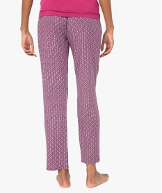 pantalon de pyjama femme droit et fluide a motifs imprime bas de pyjama9333601_3