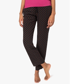 GEMO Pantalon de pyjama femme droit et fluide à motifs Imprimé