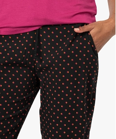 pantalon de pyjama femme droit et fluide a motifs imprime9333701_2