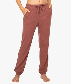 GEMO Pantalon dintérieur femme en maille côtelée Rose