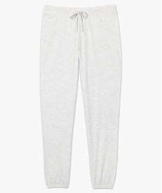 pantalon de pyjama femme en jersey a chevilles elastiquees gris9334001_4