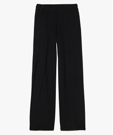 pantalon de pyjama femme large en maille fluide cotelee noir9334201_4
