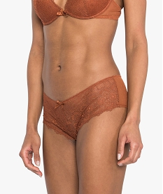 GEMO Shorty femme en dentelle et tulle (lot de 2) Orange