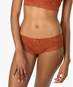 GEMO Shorty en dentelle et tulle Brun