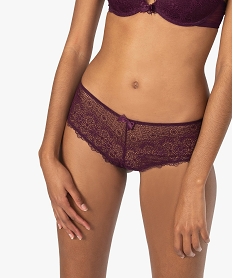 GEMO Shorty femme en dentelle et tulle (lot de 2) Violet