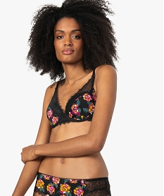 GEMO Soutien-gorge à armatures à motifs fleuris et dentelle Imprimé