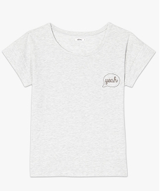 tee-shirt de pyjama femme imprime a coupe loose gris9338601_4