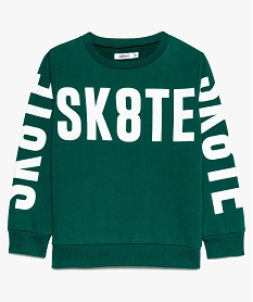 sweat garcon avec motifs et interieur molletonne vert9341001_1