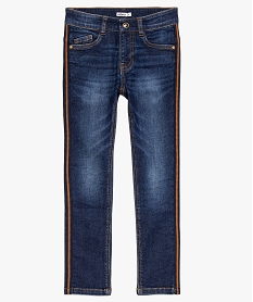 jean garcon coupe slim avec bandes contrastantes sur les cotes gris9343601_2