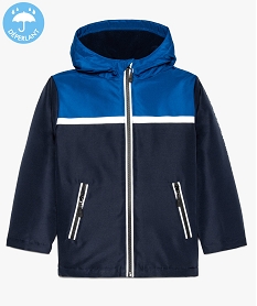 blouson garcon a capuche deperlant double polaire bleu9345101_1