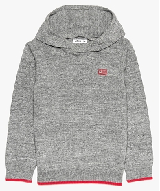 pull garcon bicolore avec capuche gris9347601_1