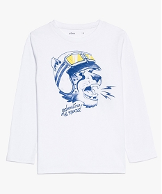 tee-shirt garcon a manches longues avec motif sur lavant blanc tee-shirts9350201_2
