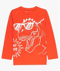 GEMO Tee-shirt garçon à manches longues avec motif sur lavant 3498