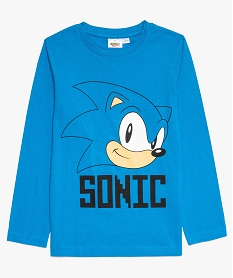 GEMO Tee-shirt garçon à manches longues imprimé Sonic - SEGA bleu standard