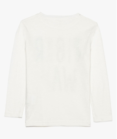 tee-shirt garcon en coton texture avec motif velours blanc tee-shirts9353601_3