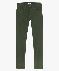 GEMO Pantalon garçon 5 poches coupe slim en stretch Vert