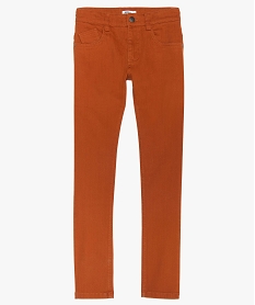 pantalon garcon 5 poches coupe slim en stretch brun pantalons9357001_1